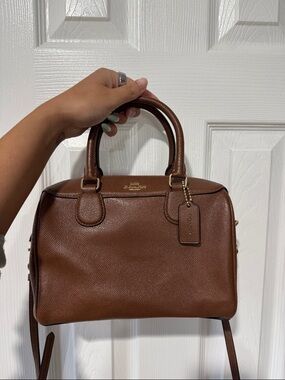 Coach Cognac Leather Bowling Bag